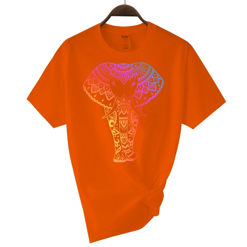 Men's T-shirt With Creative Colorful Elephant Graphic Print_voghion.com