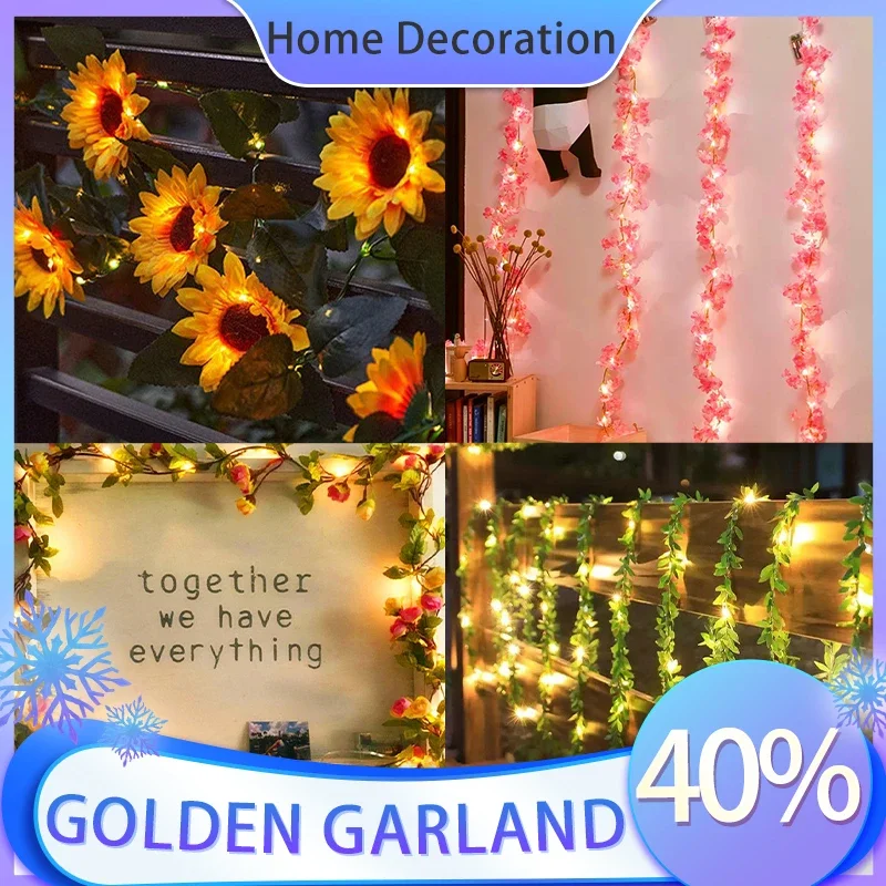 

Artificial Sakura Vine Rattan Lights, LED Lights, Wedding Garden Rose Arch, Home Party Decor, Christmas Plants, Flowers Light