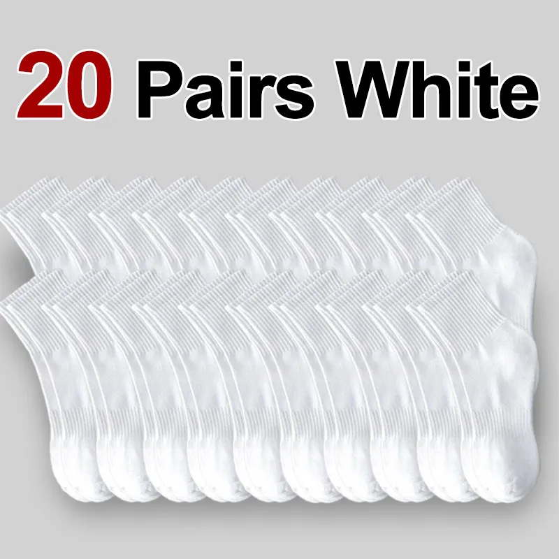 Neutral Solid Color Mid Calf Round Neck Socks - Sweat Absorbing & Breathable All-Season Sports Socks (10/20/30 Pairs)