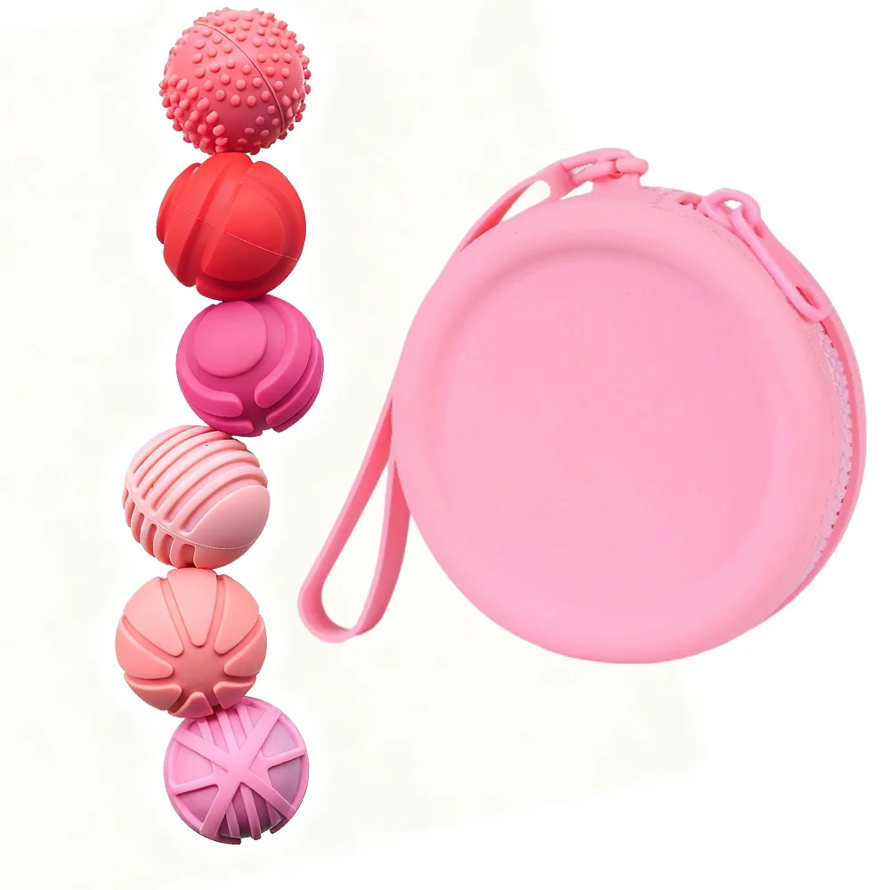 6/12pcs Magnetic Stress Relief Silicone Ball Educational Sensory Stress Relief Ball Textured Surface with Magnetic Toy Function