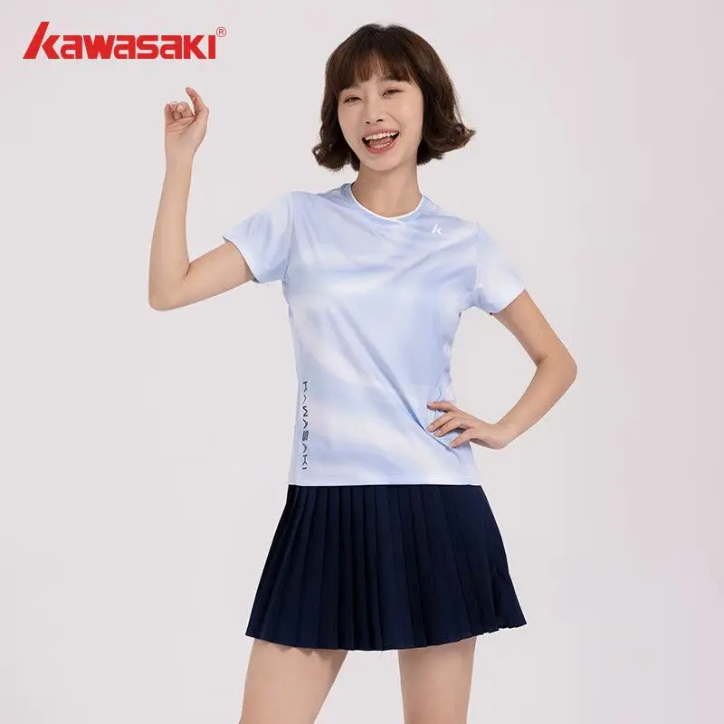 Kawasaki Badminton Clothing 24 New B1966b1967 Competition Male and Female Couple Short Sleeve T-shirt