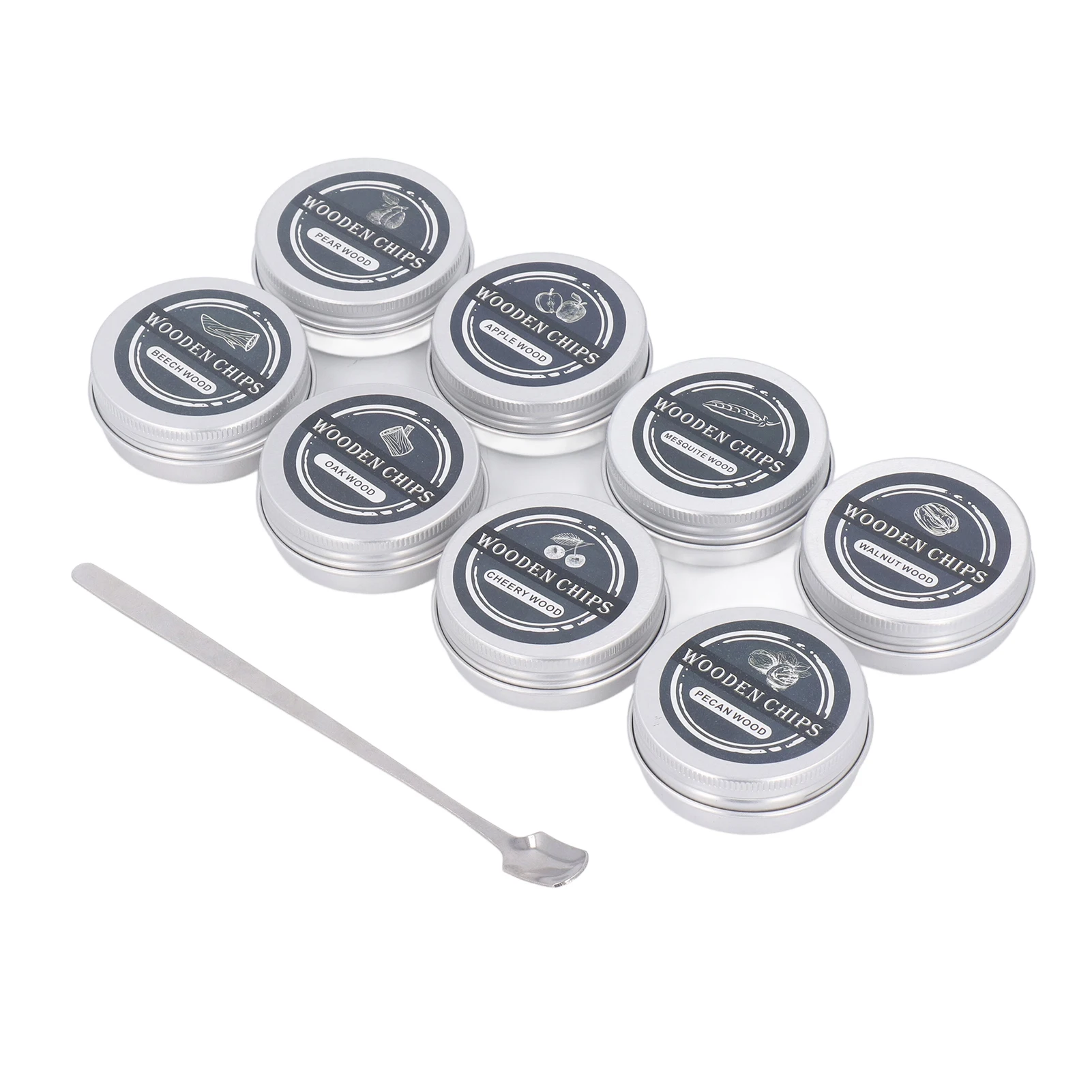 Wood Chip Smoking Fuel Easy To Use Cocktail Smoking Wood Chips Muti Purpose Burn Friendly 8 Flavors Compact Natural for Drink