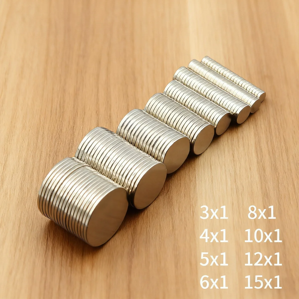 N35 Superstarker Neodym-Magnet, runde Magnete, NdfeB, stark, permanent magnetisch, Imanes-Kühlschrank, 5/6/8/10/12/15 x 1 mm – Detail 1