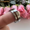 iTungsten 8mm Men Women Classic Tungsten Carbide Ring Flat Wedding Band With Real Wood Inlay Comfort Fit 4