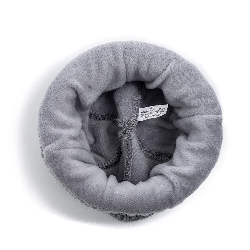 Unisex Winter Hat Plush Fleece Warm Cap Stylish Striped Soft Beanie Hat For Men&Women Outdoor Thicken Ski Knitted Hat