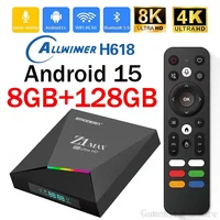 android box 4g Android 15 iptv Z1 Max TV Box 4K 8K HD Allwinner H618 BT 5.0 4G 5G Dual WiFi 8GB 128GB Voice remote allwinner
