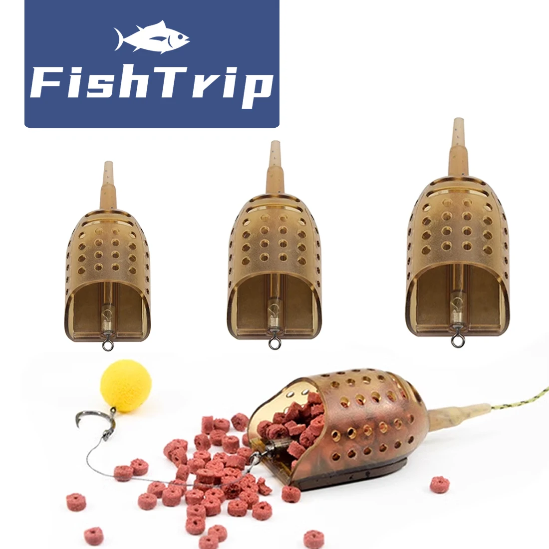 FishTrip 잉어 인라인 펠렛 낚시 피더, 잉어 낚시 액세서리, 보트 케이지, 낚시 스포드, 잉어 낚시 장비 