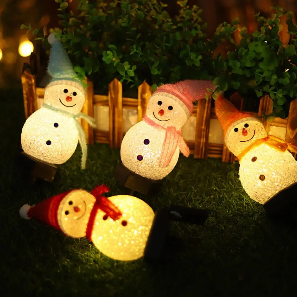 Solar Panel Charging Solar Lamp Festive Solar Snowman Pathway Lights Energy-saving Outdoor Decor for Garden Yard for Christmas портативная электростанция xiaomi baseus outdoor energy storage fast charging power bank 108000 mah 576wh 600w bpe60a