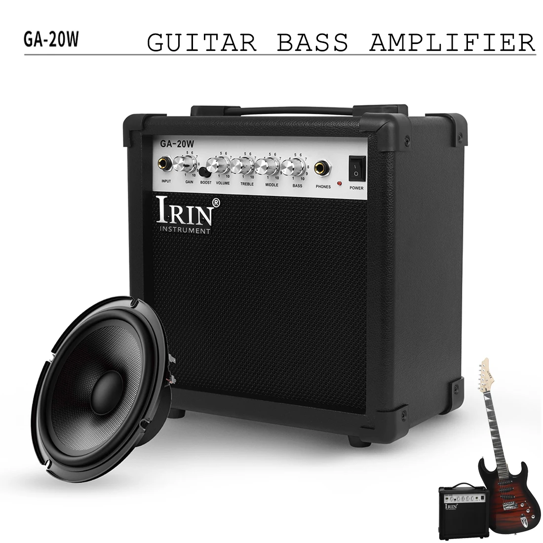 Guitar Amplifier IRIN Electric Guitar Bass Amplifier AMP Portable Handheld Mini Speaker Cabinet Accessories