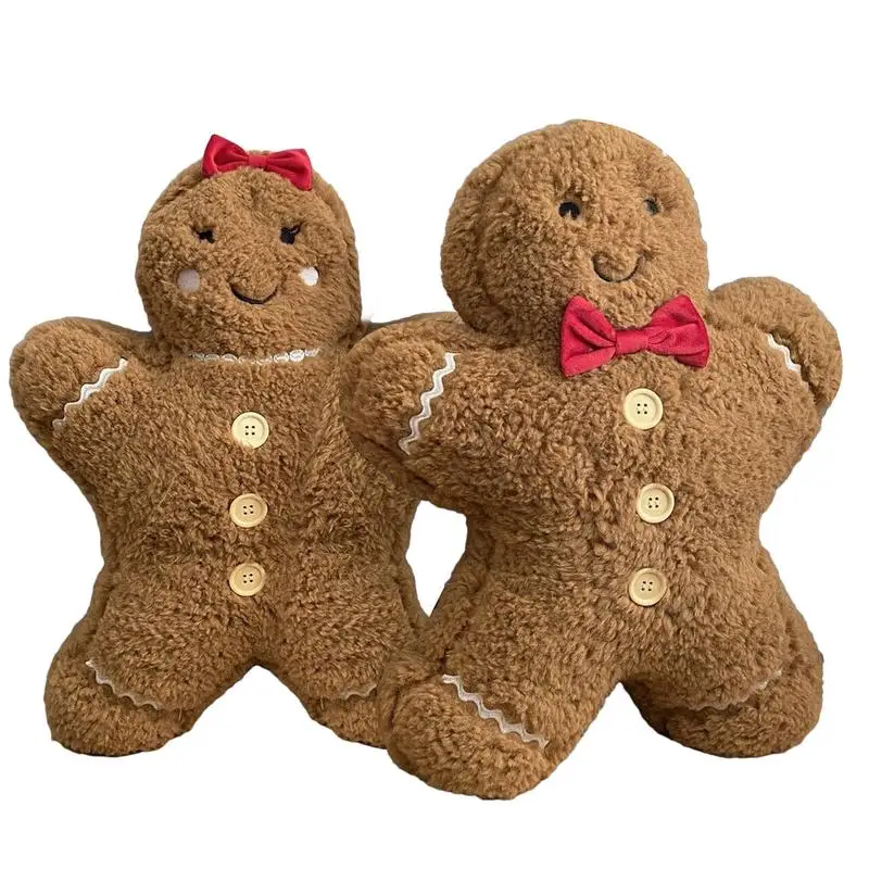 Christmas Gingerbread Man Pillow Christmas Shaped Pillows Creative Gingerbread Plush Pillow For Decoration Adorable Plush Pillow 50pcs lot 7x9 10x14 13x18 cm small organza bags candy jewelry packaging bags wedding decoration christmas gift bag pouches