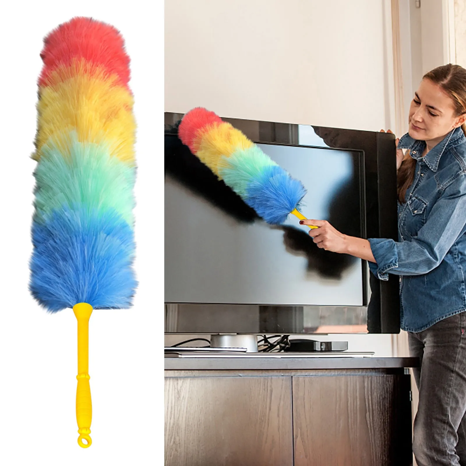 

Plastic Feather Duster Dust Duster Color Cleaning Wool Duster Anti Static
