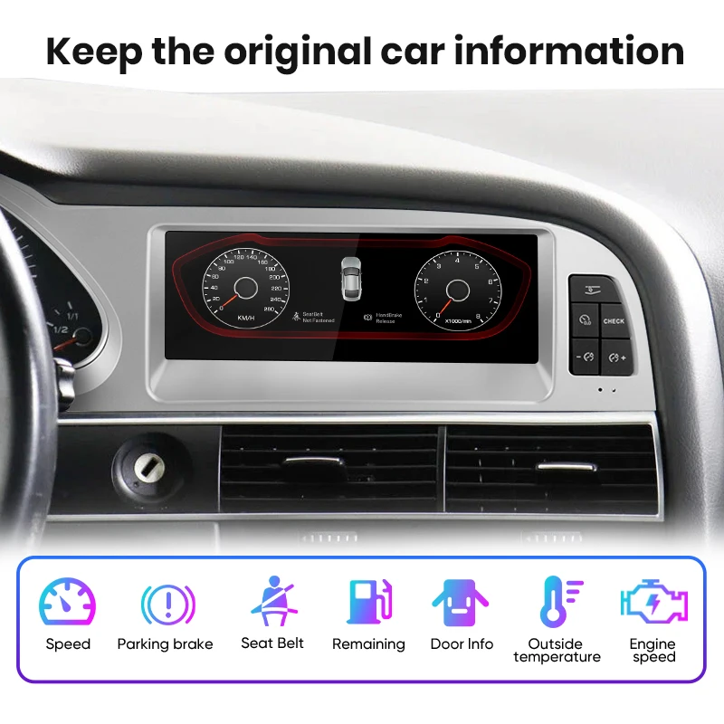 Junsun 8,8 pulgadas inalámbrico CarPlay Andorid Auto Radio Multimedia para Audi A6 C6 4F 2005-2011 MMI 2G 3G GPS navegación estéreo 4