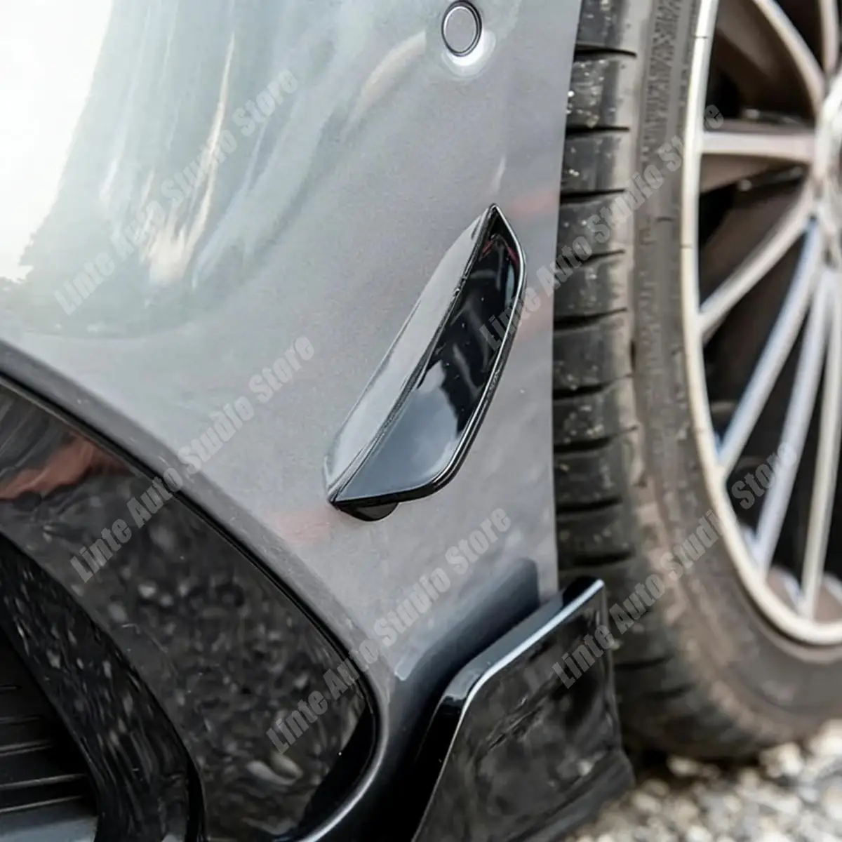 메르세데스-벤츠 C-클래스 W206 C200 260 300 AMG 2022-2024 C43 업그레이드 스포일러 스플리터 튜닝용 프론트 범퍼 카나드 에어벤트 트림