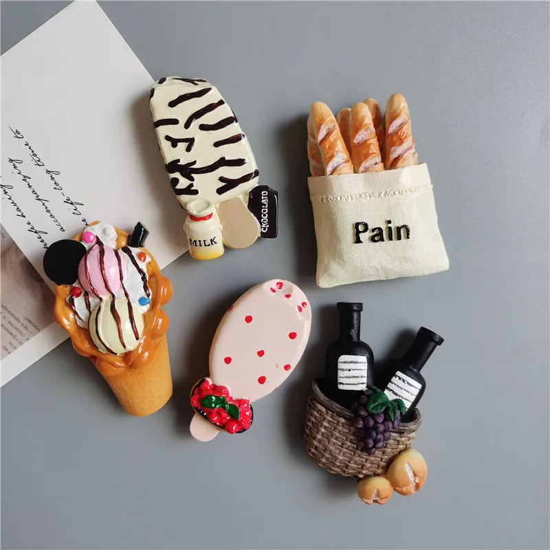 Charming 3D Resin Ice Cream Cone Refrigerator Magnet