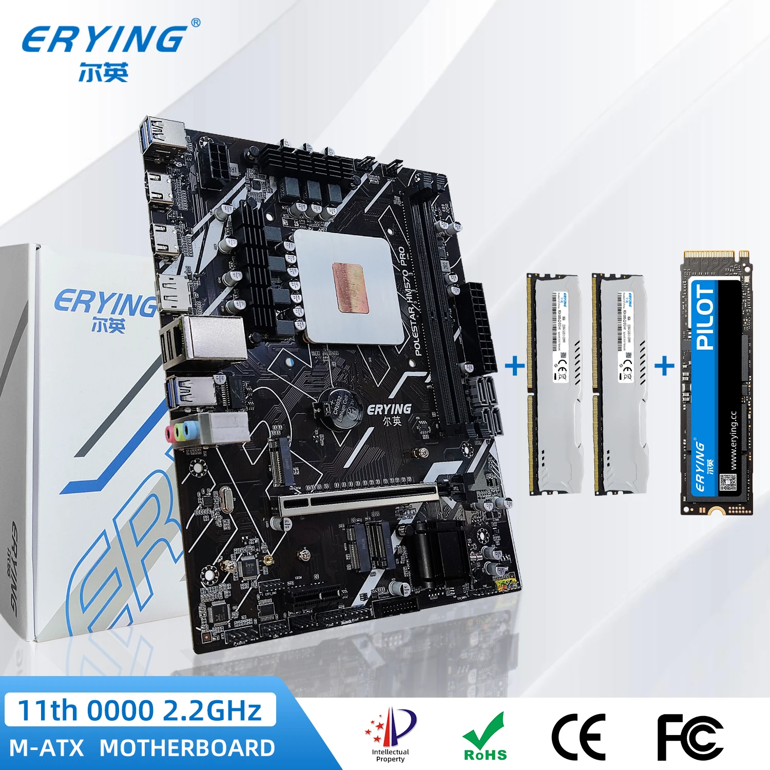 

ERYING Kit i7 Gaming PC Motherboard with embed CPU 11th Core 2.2Ghz( Refer to I7 11800H)+2pcs 8GB 3200Mhz RAM+512GB SSD NVMe M.2