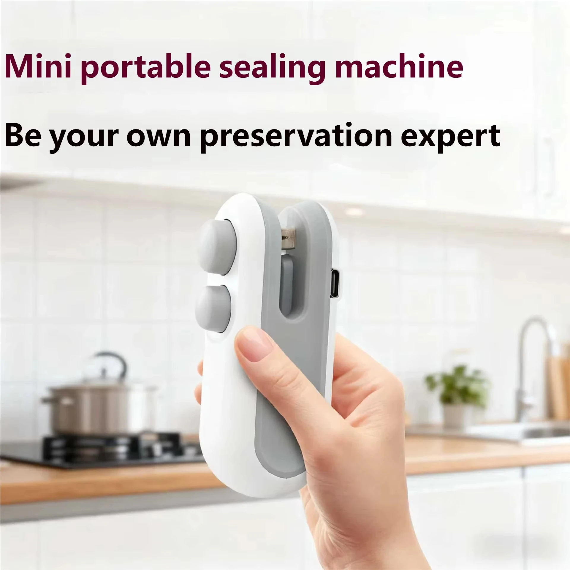 Portable Mini Bag Sealer USB Rechargeable Handheld Food Storage Sealing Device for Snacks & Plastic Bags 4