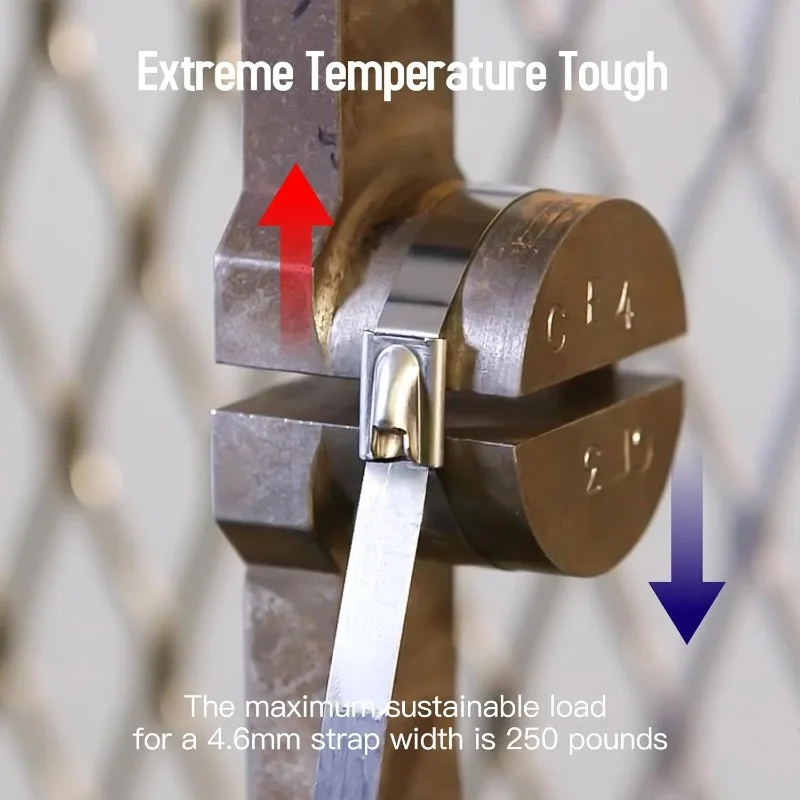 500/20Pcs Stainless Steel Cable Tie Reusable Self-locking Fastening Ring Metal Zip Ties Wire Cable Organizer Exhaust Wrap Straps - Image 4