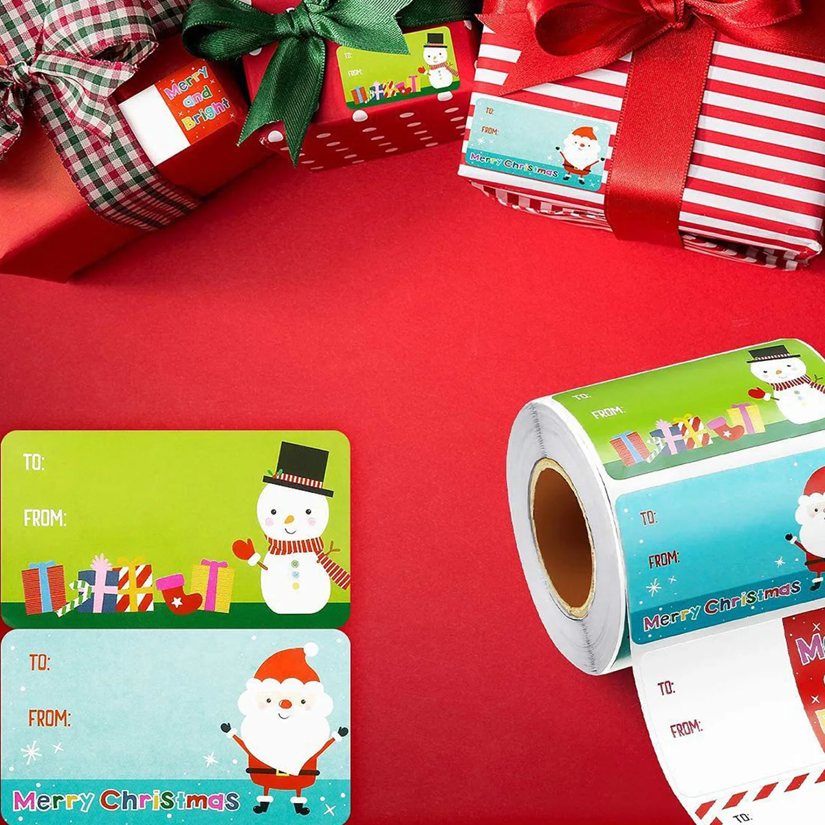 Decorative stickers decorative labels stickers stationery stickers self adhesive stickers adhesive stickers paper stickers cartoon stickers magic stickers anime stickers holiday party decorations diy scrapbooking accessories 500Pcs Merry Christmas Stickers For DIY Gifts Baking Package Envelope Stationery Decor