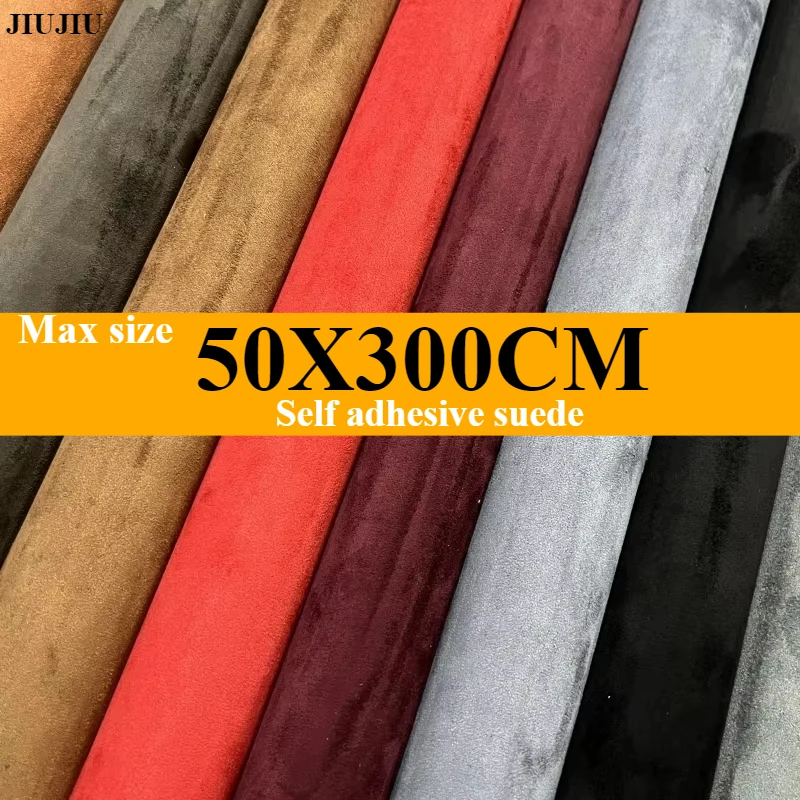 50x300cm Self-adhesive Leather Suede Fabric Velvet Cloth for Car Renovation DIY