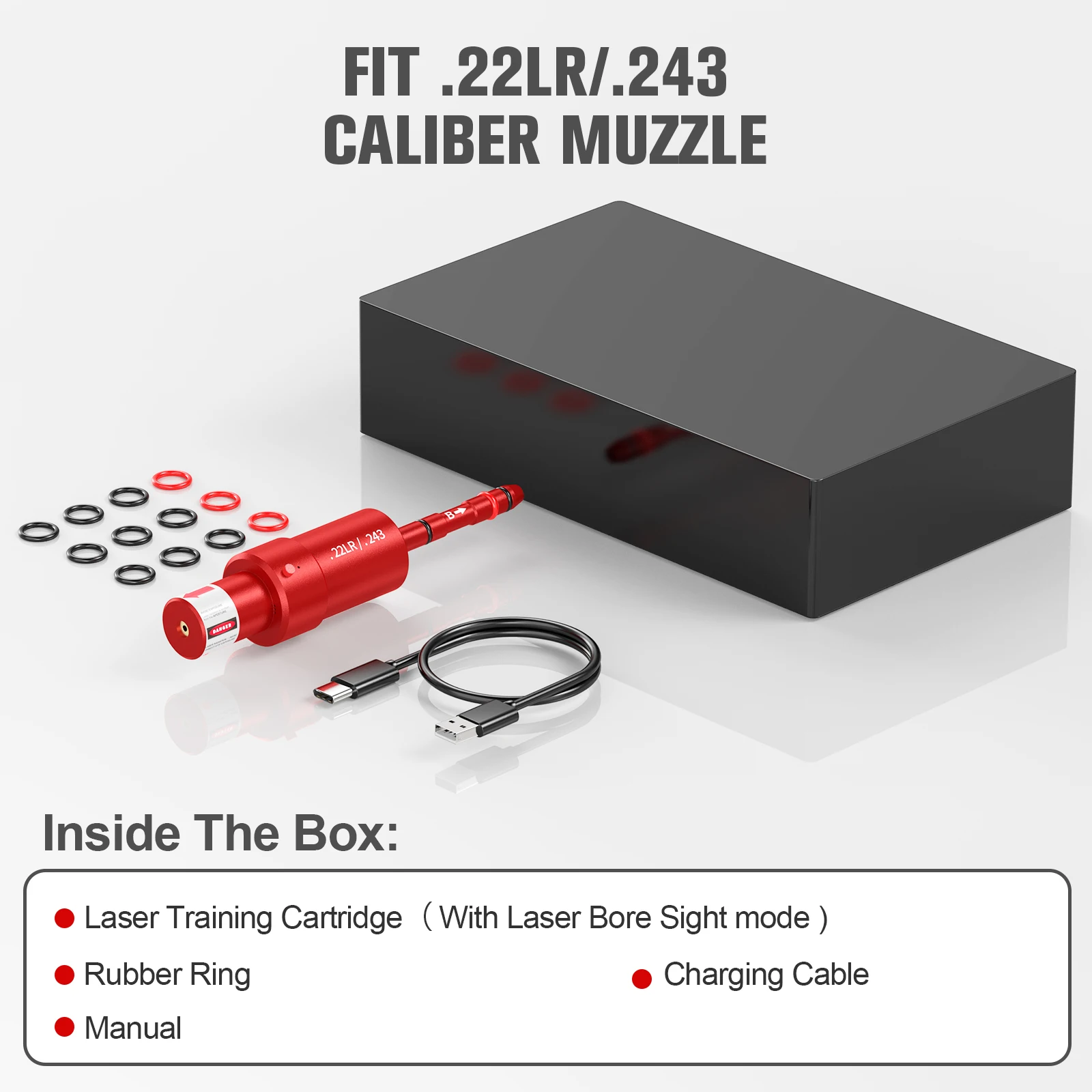 Red Dot Laser Sight Tactical 9mm Red Dot Laser Bore Sight 22LR 12GA 7.62mm Voice Controlled Laser Training Bullet 9mm Dry Fire Trainer Cartridge