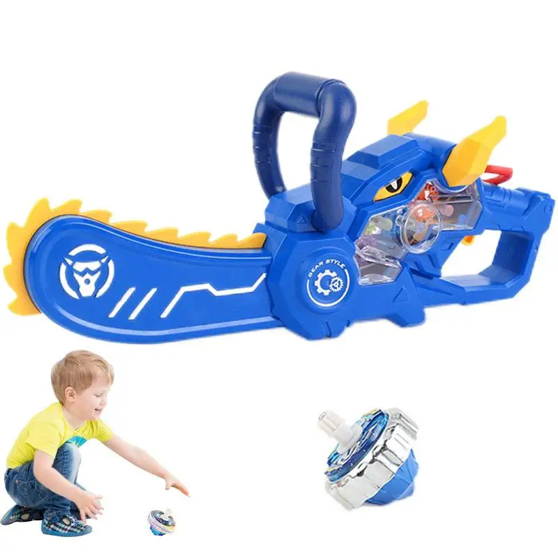 New Chainsaw Shaped Spinning Top Toys With Music And Flashing Luminous Light Battling Game Christmas Party Favor For Kid