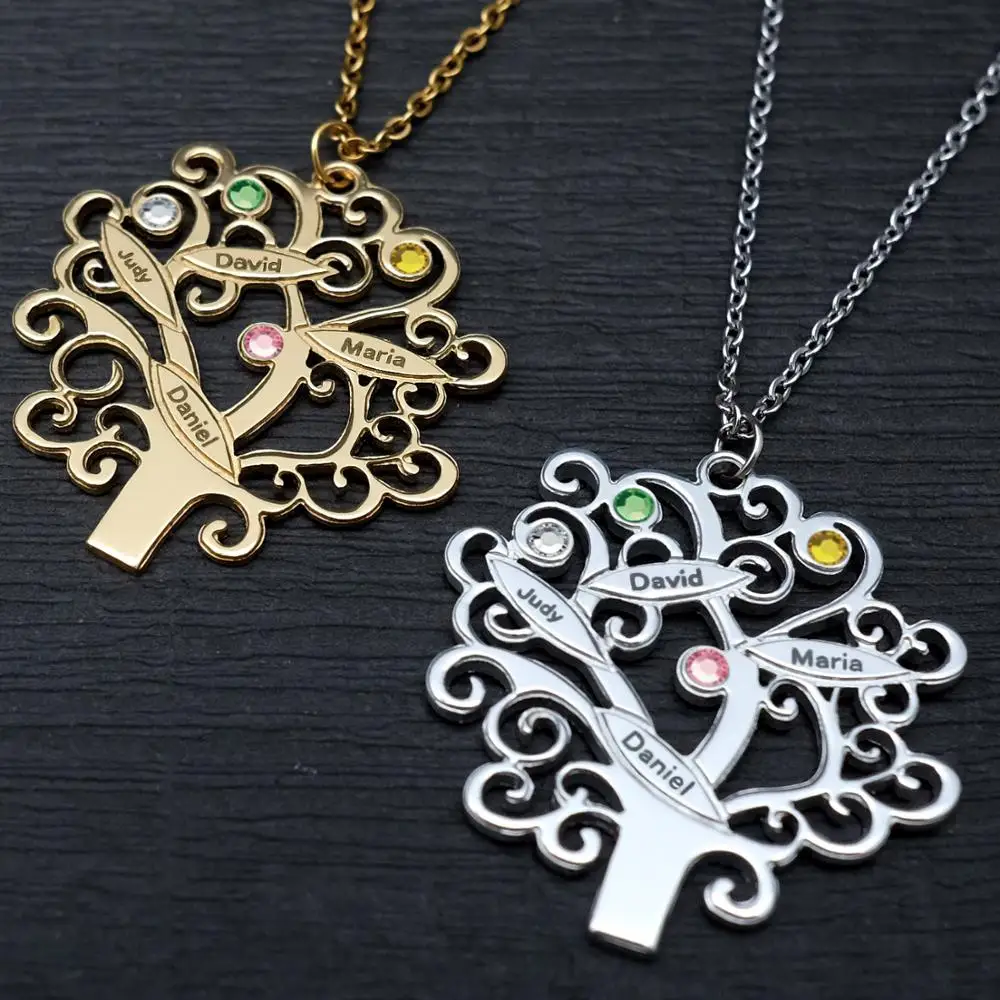 

Custom Name Pendant Personalized Name Necklace Family Tree Necklace Tree Of Life Gift For Her Mother's Day Gift Name Jewelry