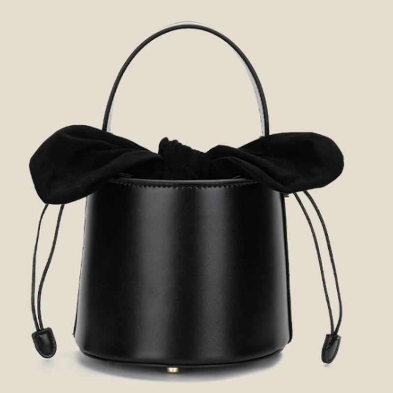 Bolso tipo cubo de diseño para mujer, nuevo bolso bandolera con lazo y un solo hombro, bolso bandolera pequeño de lujo para mujer