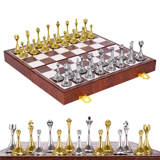  15 Metal Chess Sets for Adults Kids with Zinc Alloy +