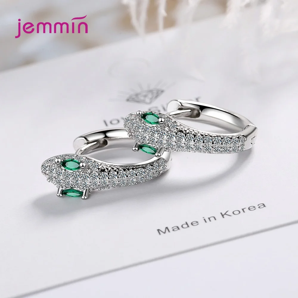 925 Sterling Silver Retro Snake Crystal Hoop Earrings For Women Girls Wedding Trend Fashion Silver Hoop Earrings Silver Earrings Hoop Earrings Womens Earrings