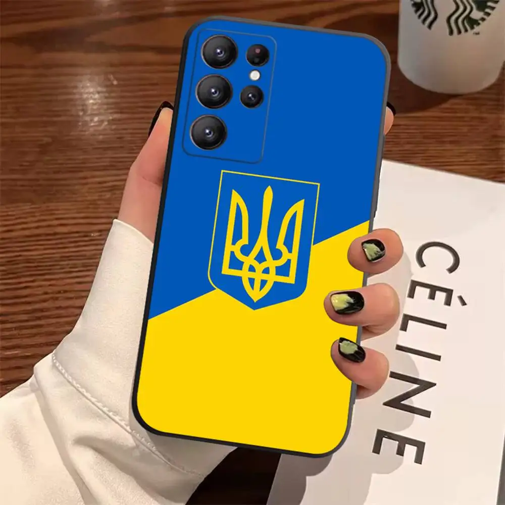 Ukrainian Flag & Girl Design TPU Soft Phone Case Cover