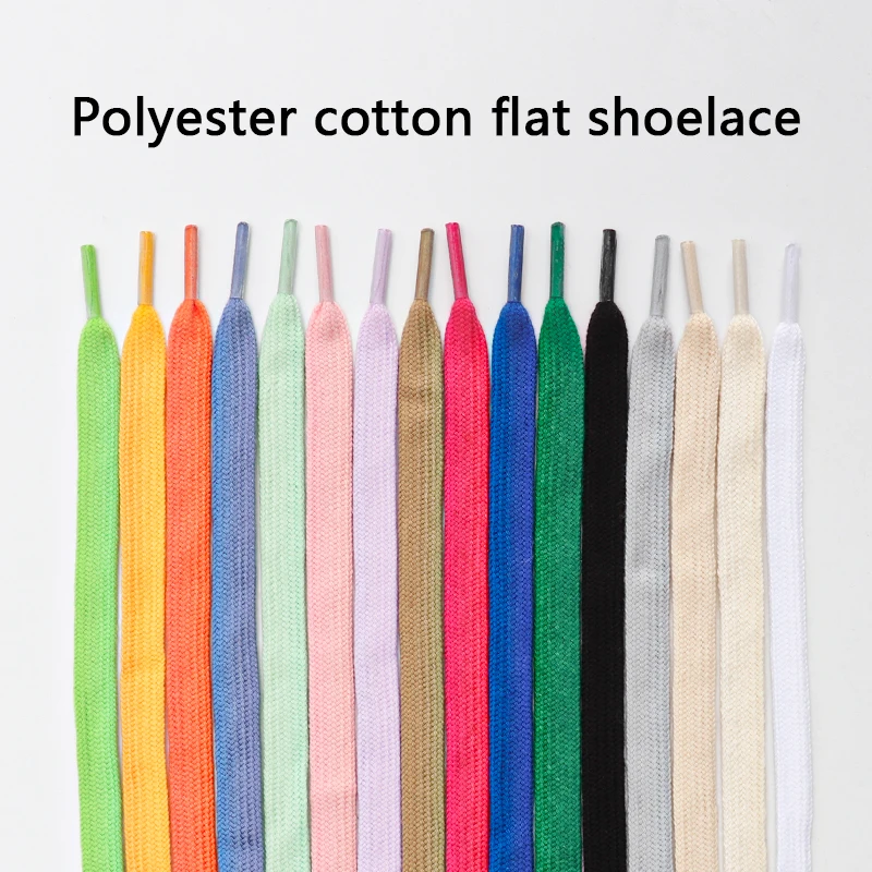 Flat Shoelaces for Sneakers Classic Canvas Sports Shoe Laces Casual Unisex Shoelace Solid Double Cotton Shoestrings for AF1 shoe laces
