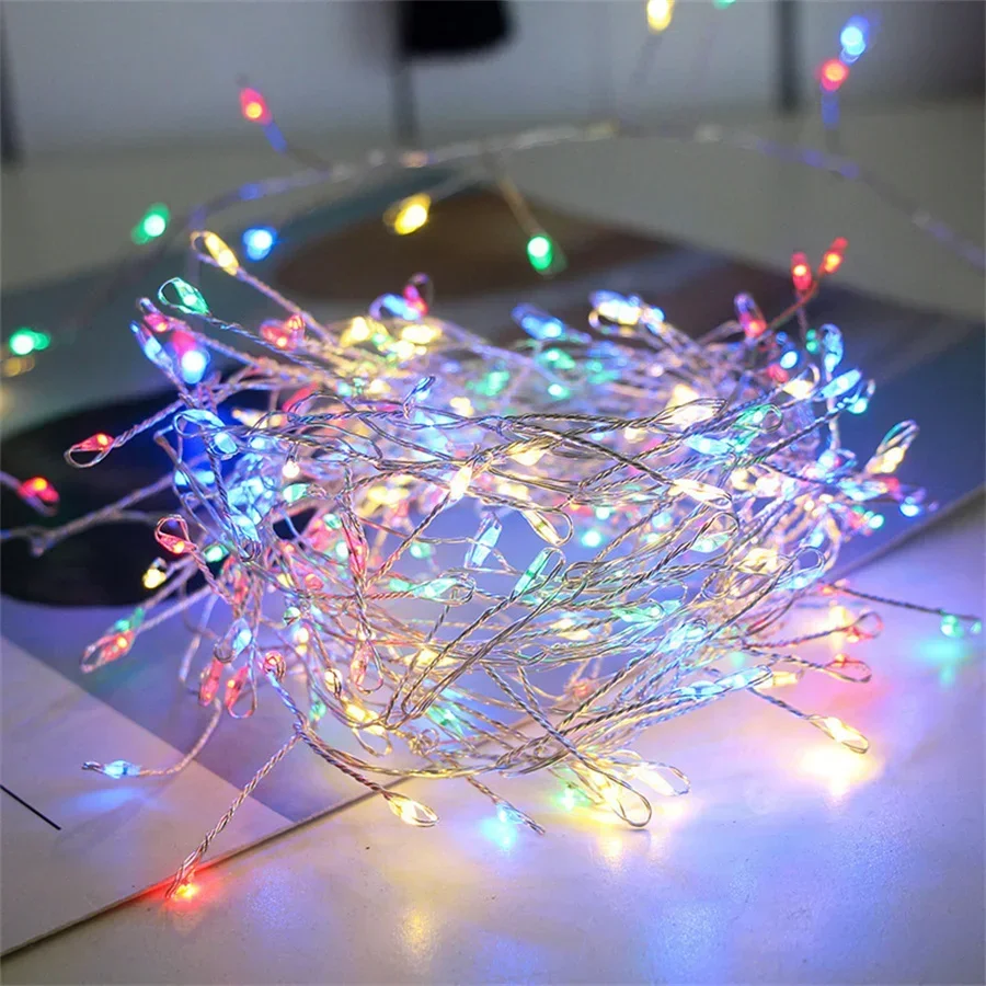 Guirnalda de luces LED de 12 m y 400 luces LED con funcionamiento por USB, con alambre de cobre, para decoración de fiestas al aire libre y bodas