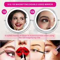 8 inch Makeup Mirror with LED 3 color Lights 5X7X10X Magnification Double Sided Vanity Mirror USB Charging Desktop table Mirrors 2
