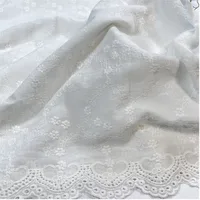 Embroidery Lace 100% Cotton Fabric Water Soluble Hollow Flower Sewing For Girl Dress Garment DIY Curtain Scarf Material 2