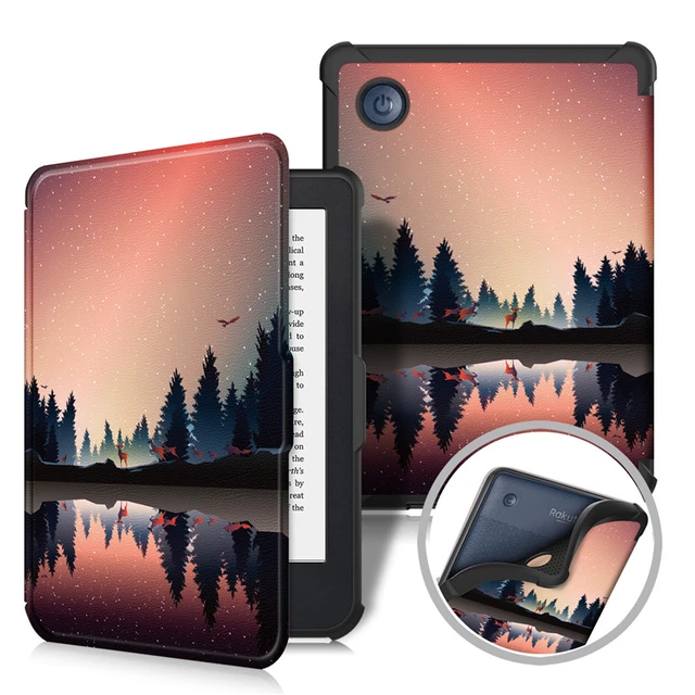 Leather Case Cover for Kobo Clara HD 6 inch eReader Painted Slim