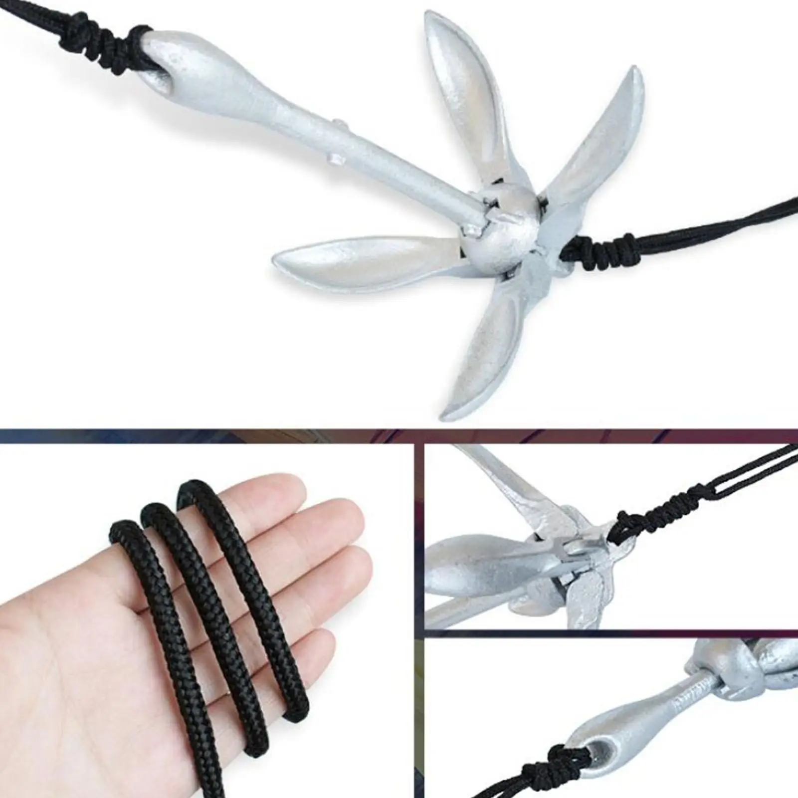 Boat Anchor with Rope Jet Skis Anchor for Dinghies Sand River Lake Canoes