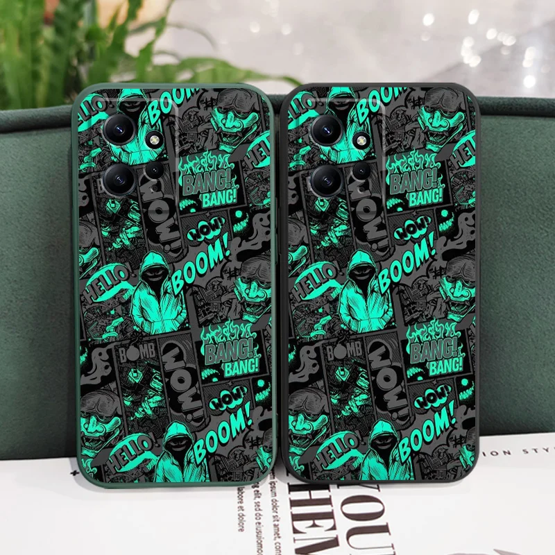 Blackened Clown Phone Case For Xiaomi Redmi Note 12 12S 11 11S 10 10T 10S 9 9S 8 7 Pro Plus 4G 5G Liquid Silicone Cover
