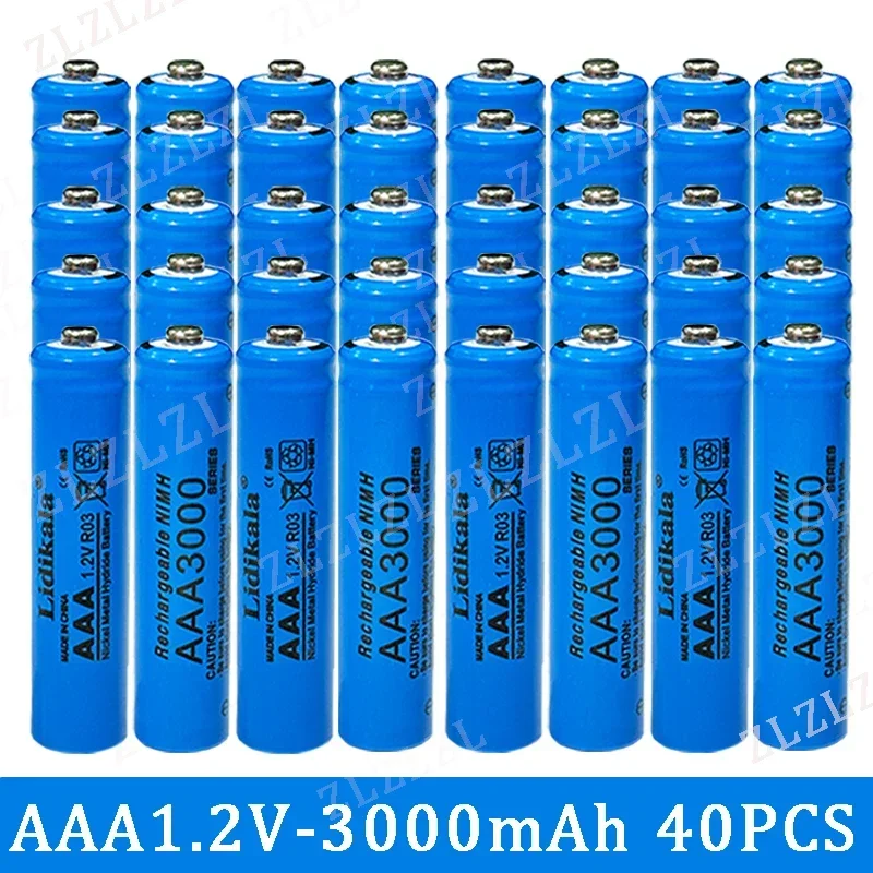 

2-120PCS High quality 1.2V AAA 3000mAh Nickel Hydrogen Battery Alkaline 1.2V Clock Toy Camera Battery Rechargeable Battery