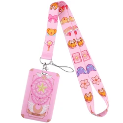 Pink Anime Girls Lanyard and Keychain Set (5)