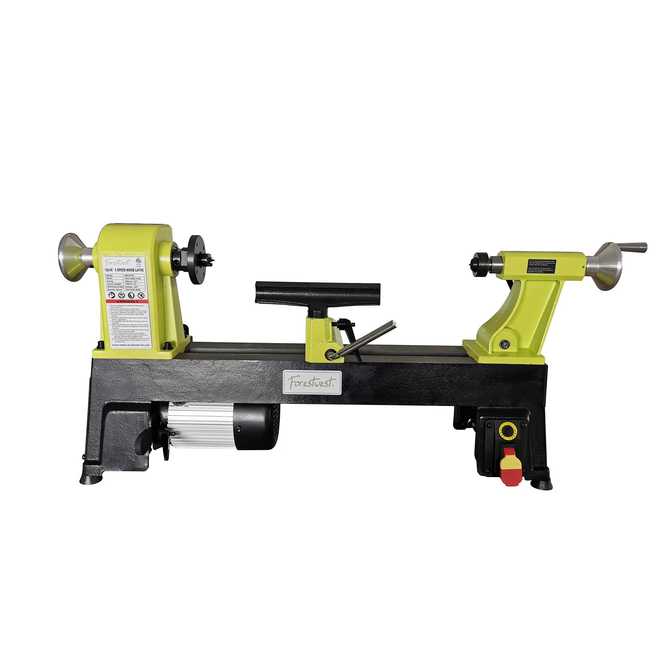 

12'' x18" Mini Wood Lathe Machine Woodworking Turning Wooden Lathe 5-Speed BM10819