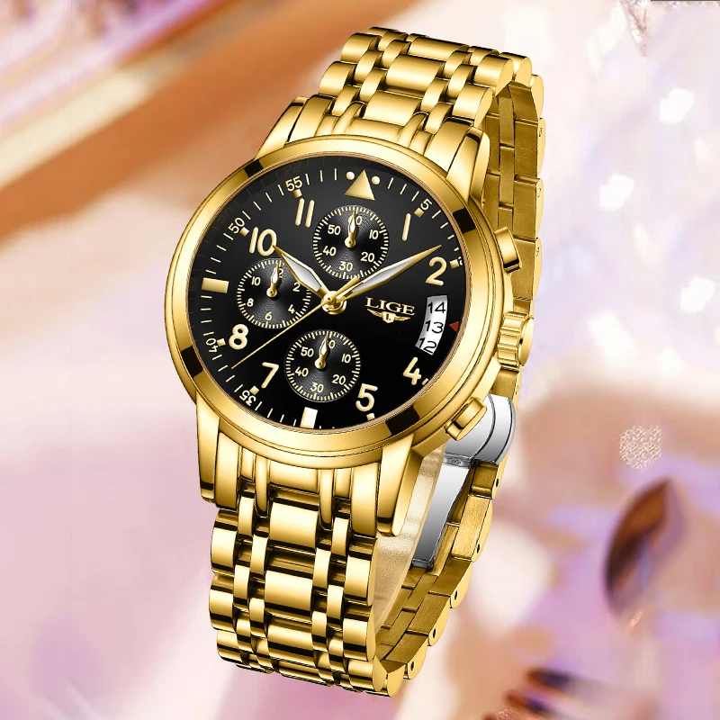 LIGE Women Watch Simple Business Quartz Watch Ladies Top Brand Luxury Female Wrist Watch Chronograph Girl Clock Relogio Feminino