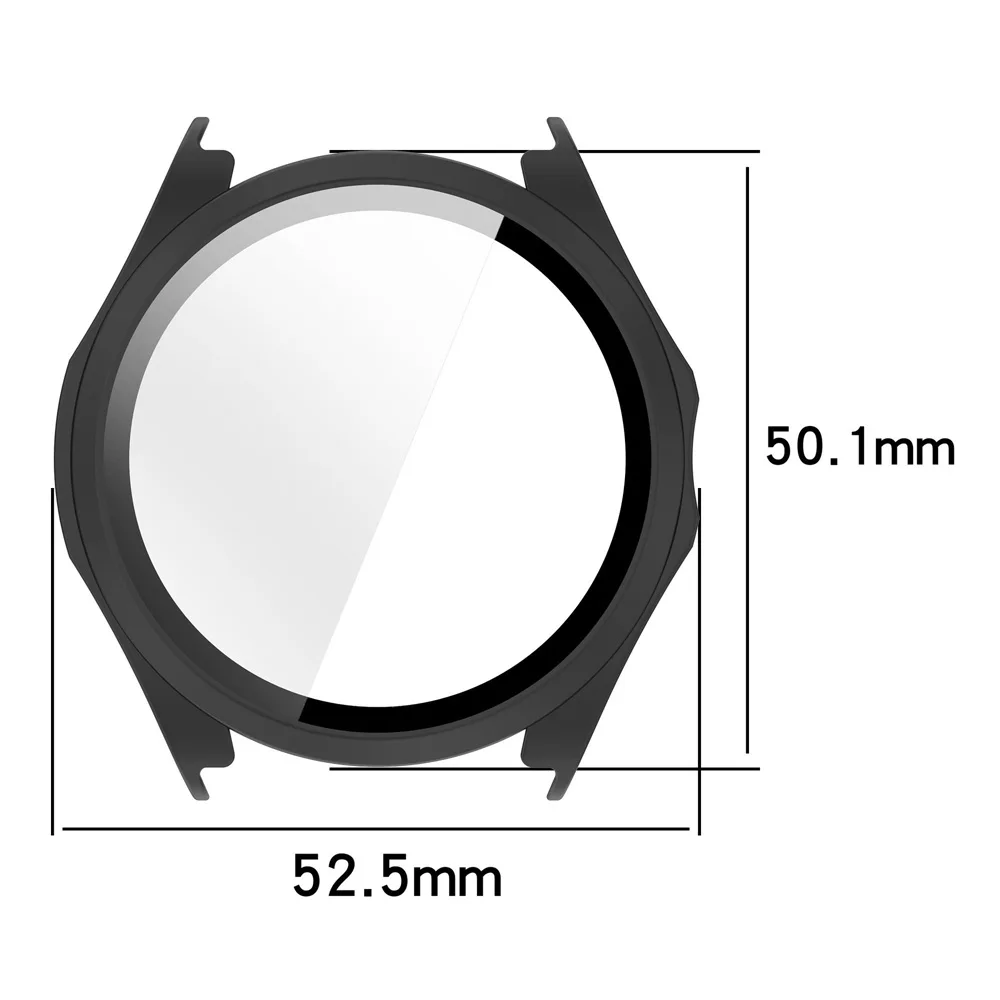 Premium Tempered Glass & Protective Hard Shell Case for Smartwatch - Full Screen Protector Cover Guard