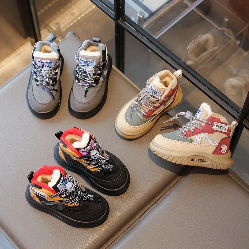 2024 Children Casual Shoes for Girls Boys Winter New Fashion Korean Style Soft Bottom Anti-slippery Versatile Chic Ankle Shoes