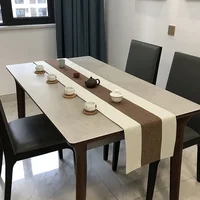 Chinese Style Solid Color Stripes Linen Table Runner Dresser Scarves Modern Minimalist Kitchen Table Runners Holiday Party Decor 2