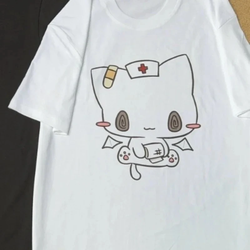 Women T Shirts Cartoon Printed Funny Couple Sweet Short Sleeve O Neck Loose Y2k Harajuku Tops Female Casual Tshirt Streetwear - 5