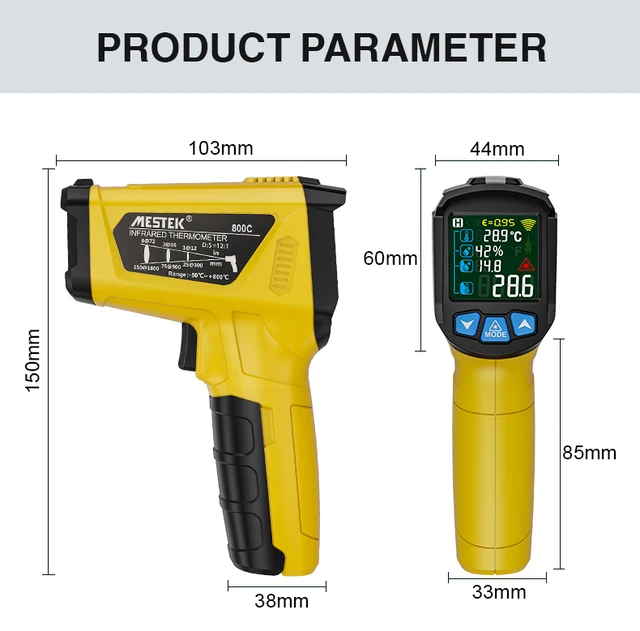 Industrial Temperature Gun For Cooking,BBQ,Pizza Oven,Ir Thermometer With  Backlight,-58℉-932℉(-50℃-500℃) - AliExpress