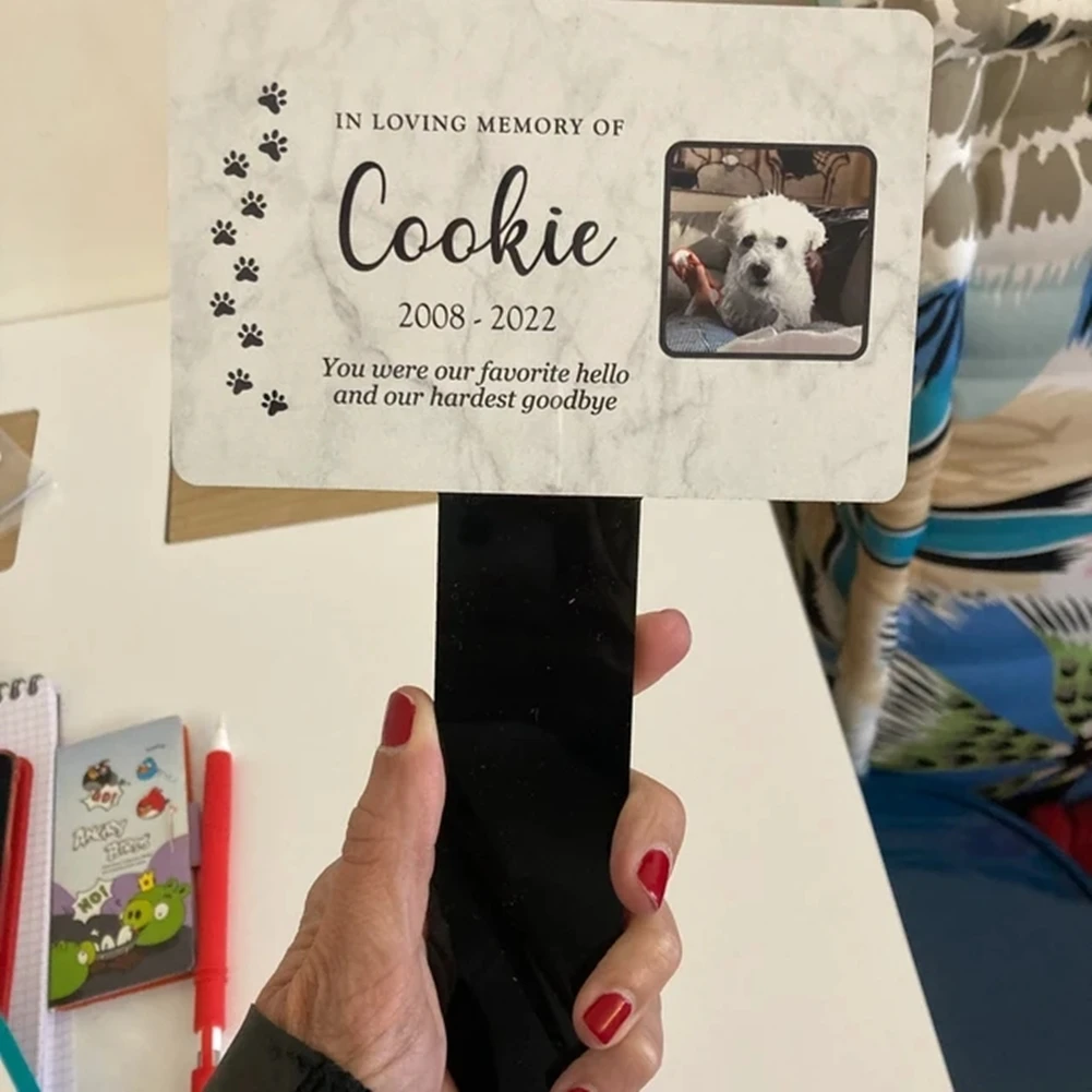 Pet Memorial Wooden Stake Grave Marker Pet Gravestones Cat Dog Souvenirs Loss Add Photo And Text Memorial Gifts