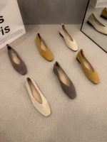 36-42 Over size sexy coffee pointed toe flats ballet shoes women european slip on single loafers brand velvet ballerina zapatos 2