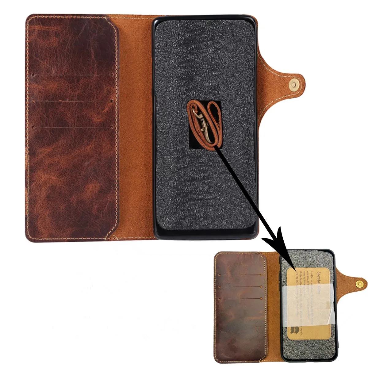 Premium Vintage Cowhide Leather Wallet Cover with Card Holder