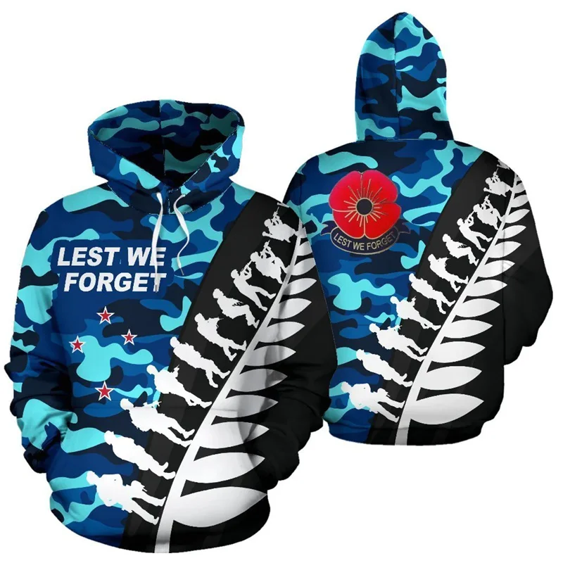 thumbnail image 1 of Sudadera con capucha con estampado 3D de Nueva Zelanda Lest We Forget, camuflaje colorido, novedad en sudaderas y sudaderas para hombres, jerseys, ropa para mujeres, 1 of 4